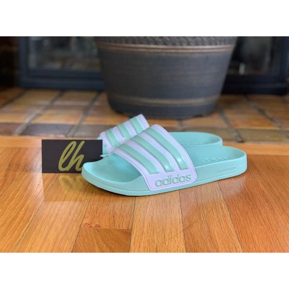 Size 7 Adidas Adilette Shower Slides "Teal White" - Picture 2 of 3